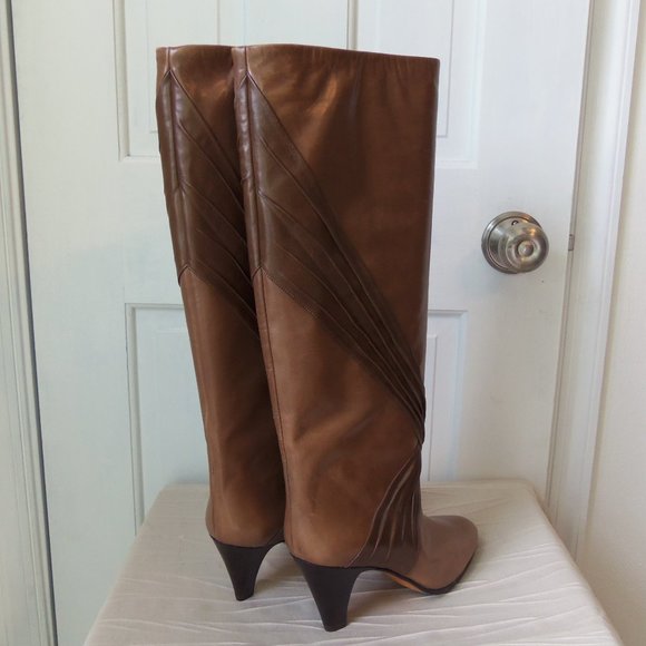 New Bally Pull On Boots Tan Leather Made in Italy sz 7.5 - Picture 6 of 16